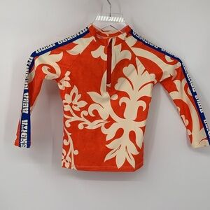 Agua Bendita Noah Eames rashguard swim long sleeve orange blue white child new 2